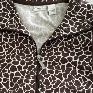 Kim Rogers Giraffe Print Zip-Up Jacket
